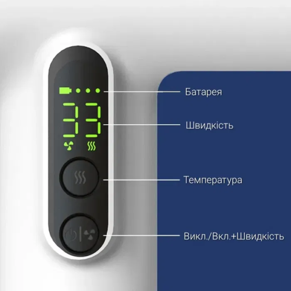 Бездротовий аккумуляторний фен для волосся з USB зарядкою, гаряче повітря - Зображення 6