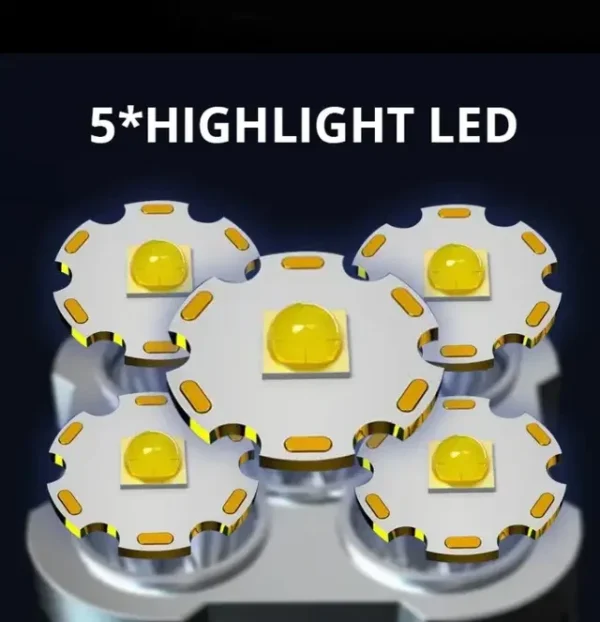 Світлодіодні ліхтарики високої потужності 5LED для кемпінгу з USB зарядкою бічним світлом 3 режими освітлення - Зображення 5