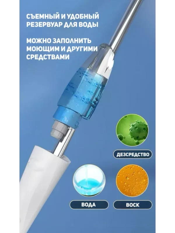 Швабра з розпилювачем и 4 насадками - Зображення 3