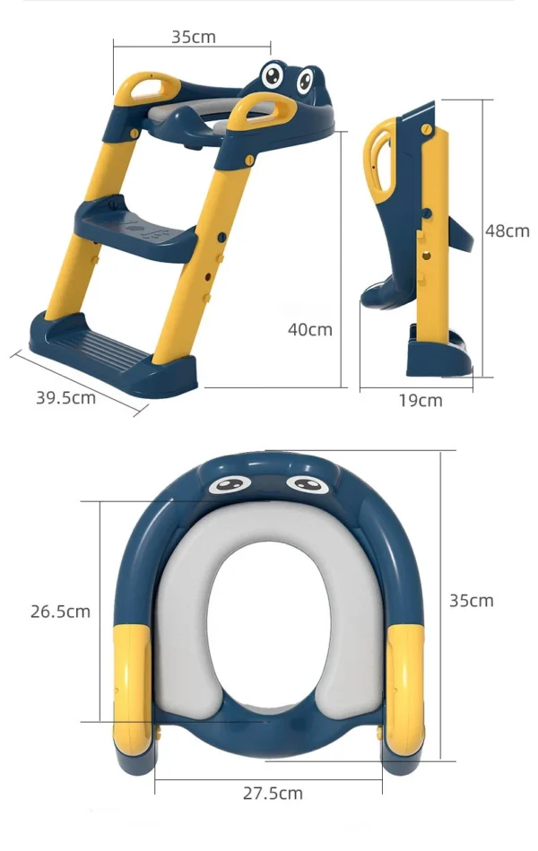 Дитяче туалетне сидіння з накладкою і сходами - Зображення 3